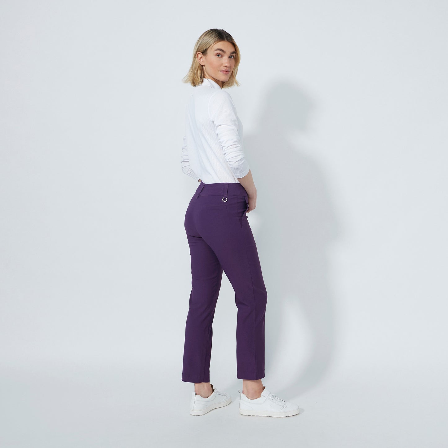 Daily Sports Abstract Fusion Magic Straight Dark Purple Ankle Pants