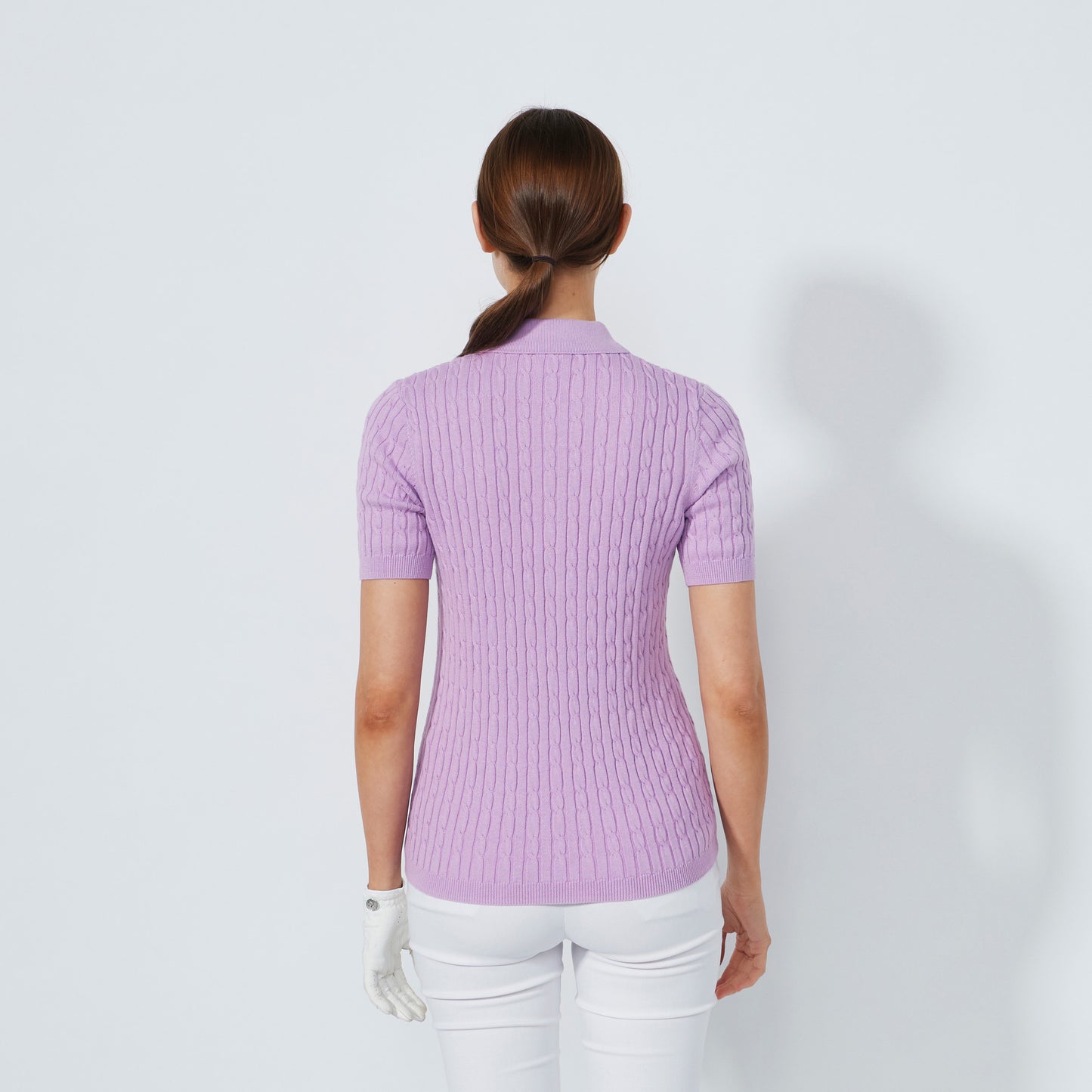 Daily Sports Abstract Fusion Madelene Veronica Cable Knit Short Sleeve Polo