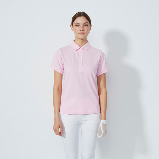 Daily Sports Abstract Fusion Fairway Pink Pansy Short Sleeve Polo