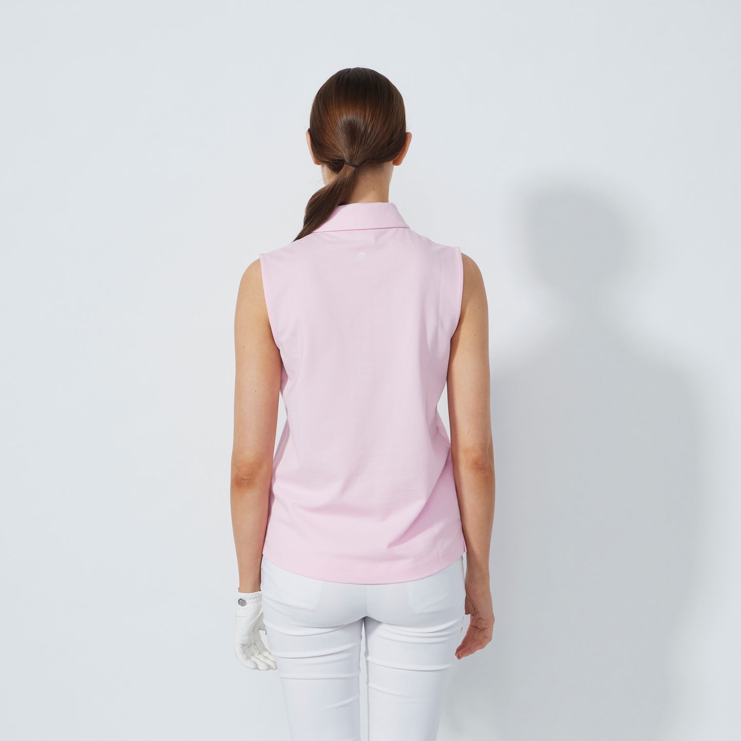 Daily Sports Abstract Fusion Fairway Pink Pansy Sleeveless Polo