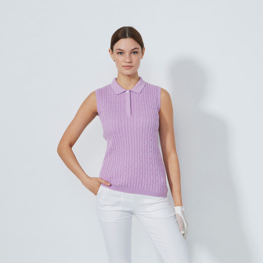 Daily Sports Abstract Fusion Madelene Veronica Cable Knit Sleeveless Polo