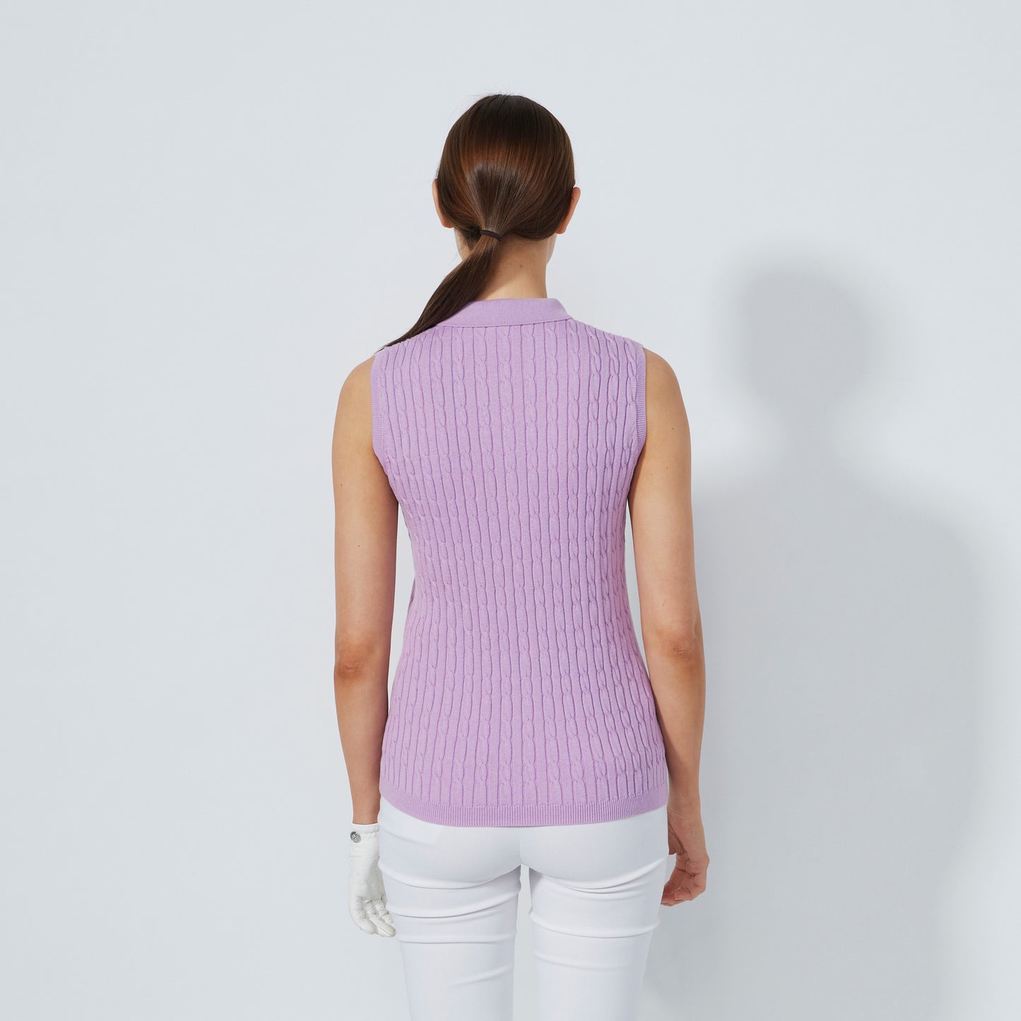Daily Sports Abstract Fusion Madelene Veronica Cable Knit Sleeveless Polo