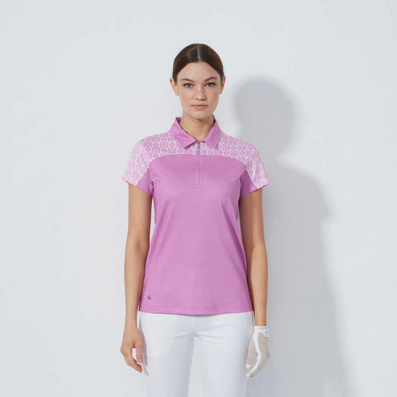 Daily Sports Abstract Fusion Veronica Print Insert Cap Sleeve Polo