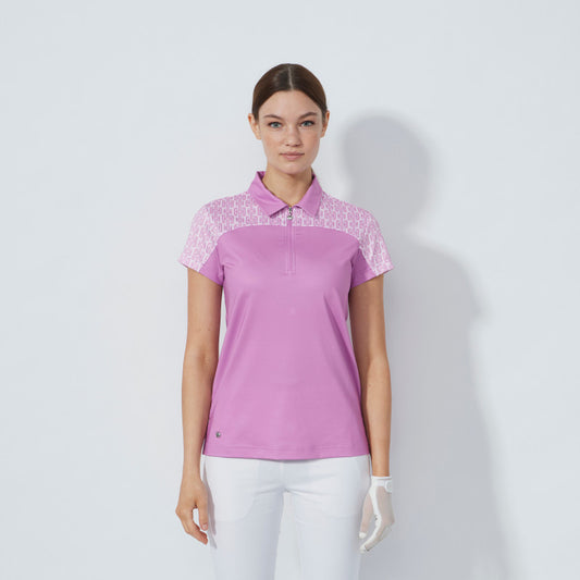 Daily Sports Abstract Fusion Veronica Print Insert Cap Sleeve Polo
