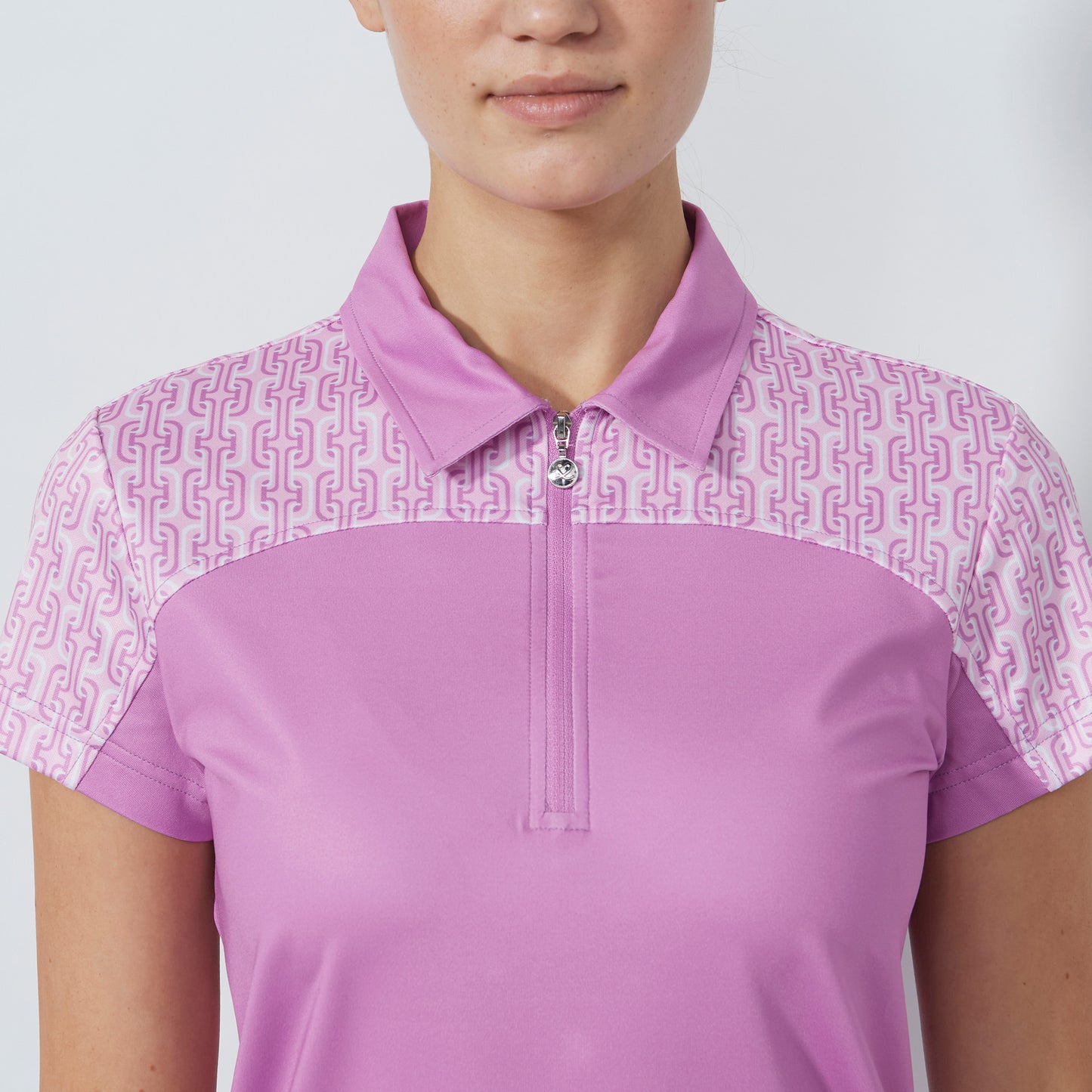 Daily Sports Abstract Fusion Veronica Print Insert Cap Sleeve Polo