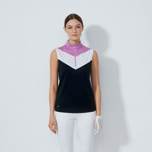 Daily Sports Abstract Fusion Black Block Sleeveless Polo