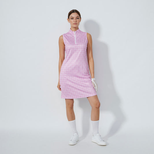 Daily Sports Abstract Fusion Delusion Pink Print Sleeveless Dress