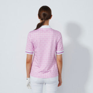 Daily Sports Abstract Fusion Delusion Pink Print Half Sleeve Polo Shirt