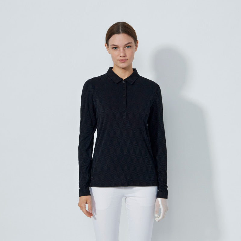 Daily Sports Abstract Fusion Graphic Jacquard Long Sleeve Polo Shirt