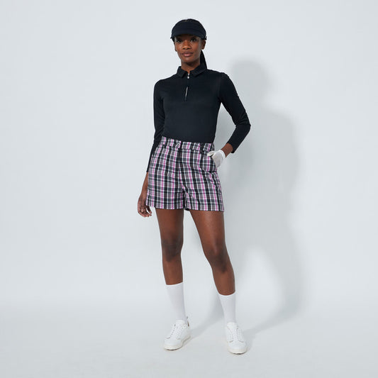 Daily Sports Abstract Fusion Black Plaid Print Shorts
