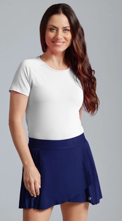 IBKUL Solid Pleat Skort 13" (Multiple Colors)