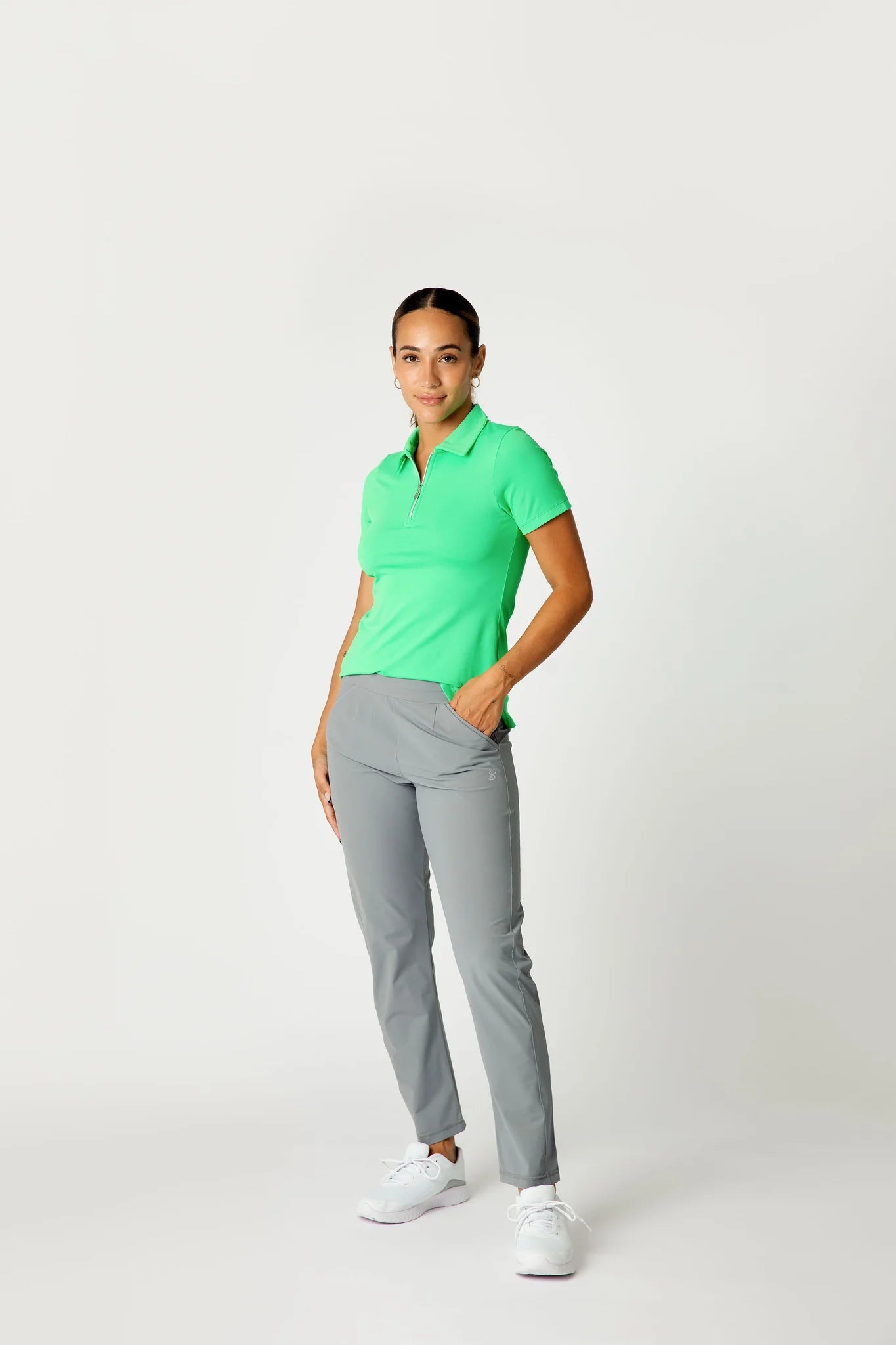 Sofibella UV Pique Zip Short Sleeve V2 (Multiple Colors)