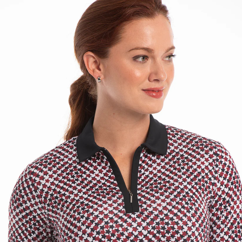 EPNY RED ALERT LONG SLEEVE STARS HOUNDSTOOTH SUNSHIRT