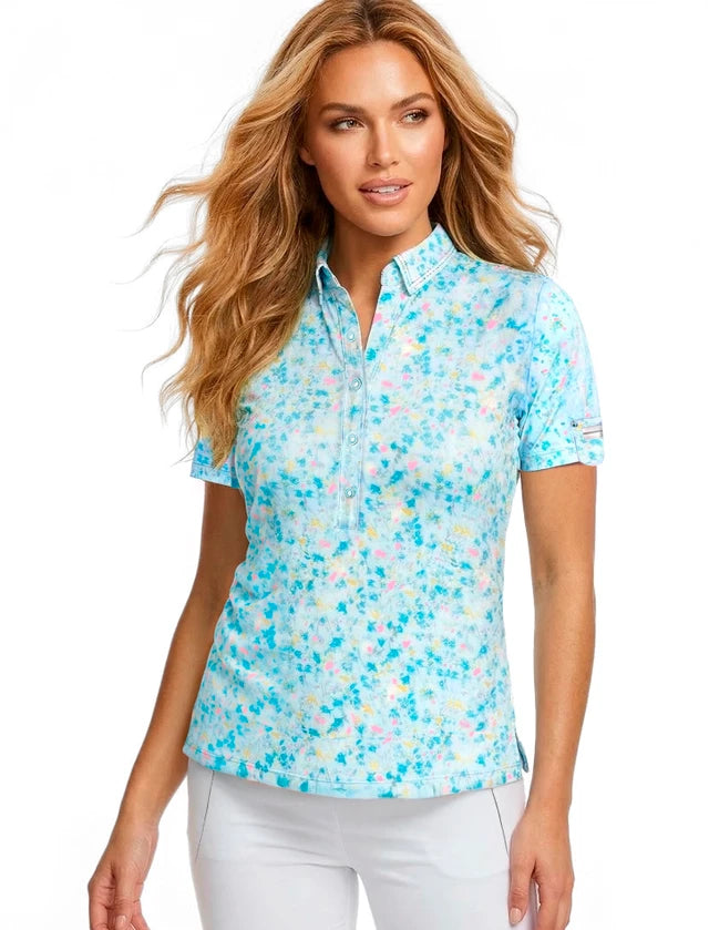 Jamie Sadock Short Sleeve Polo - WILDFLOWER