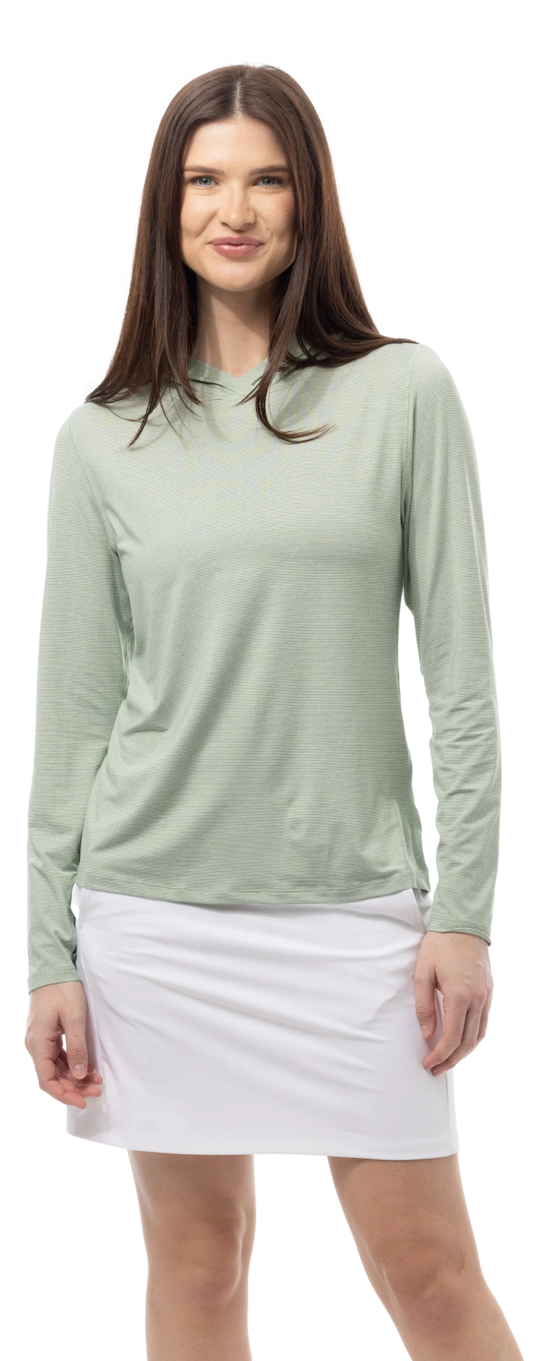 SanSoleil SolMelange Long Sleeve Stripe Hoodie