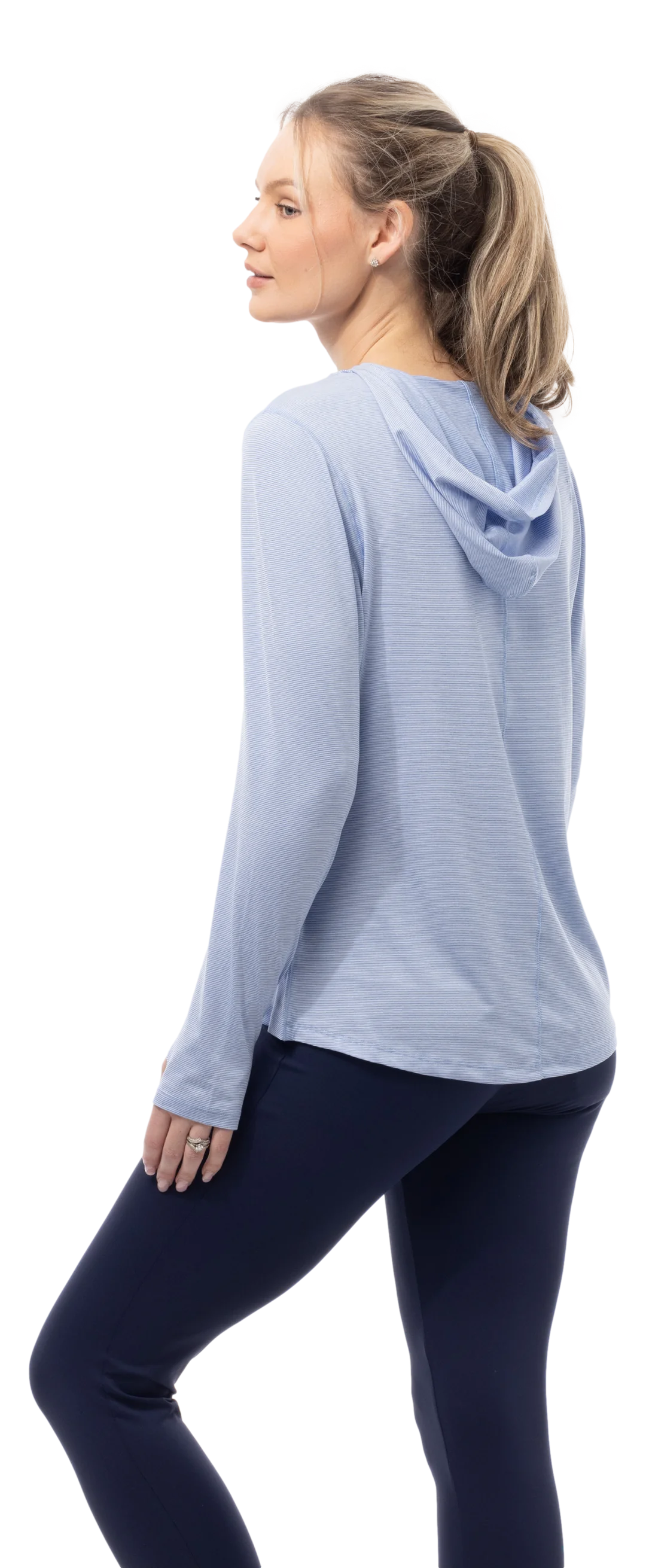 SanSoleil SolMelange Long Sleeve Stripe Hoodie