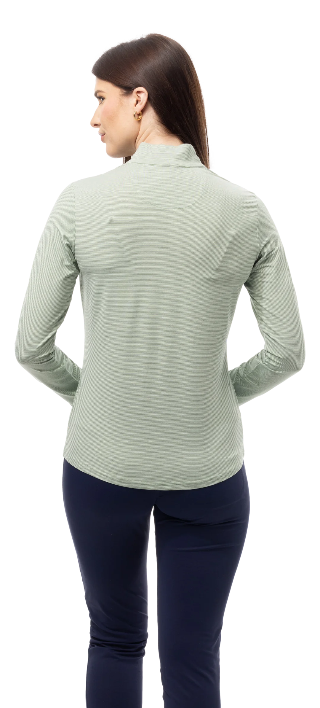SanSoleil SolMelange Long Sleeve Stripe Mock