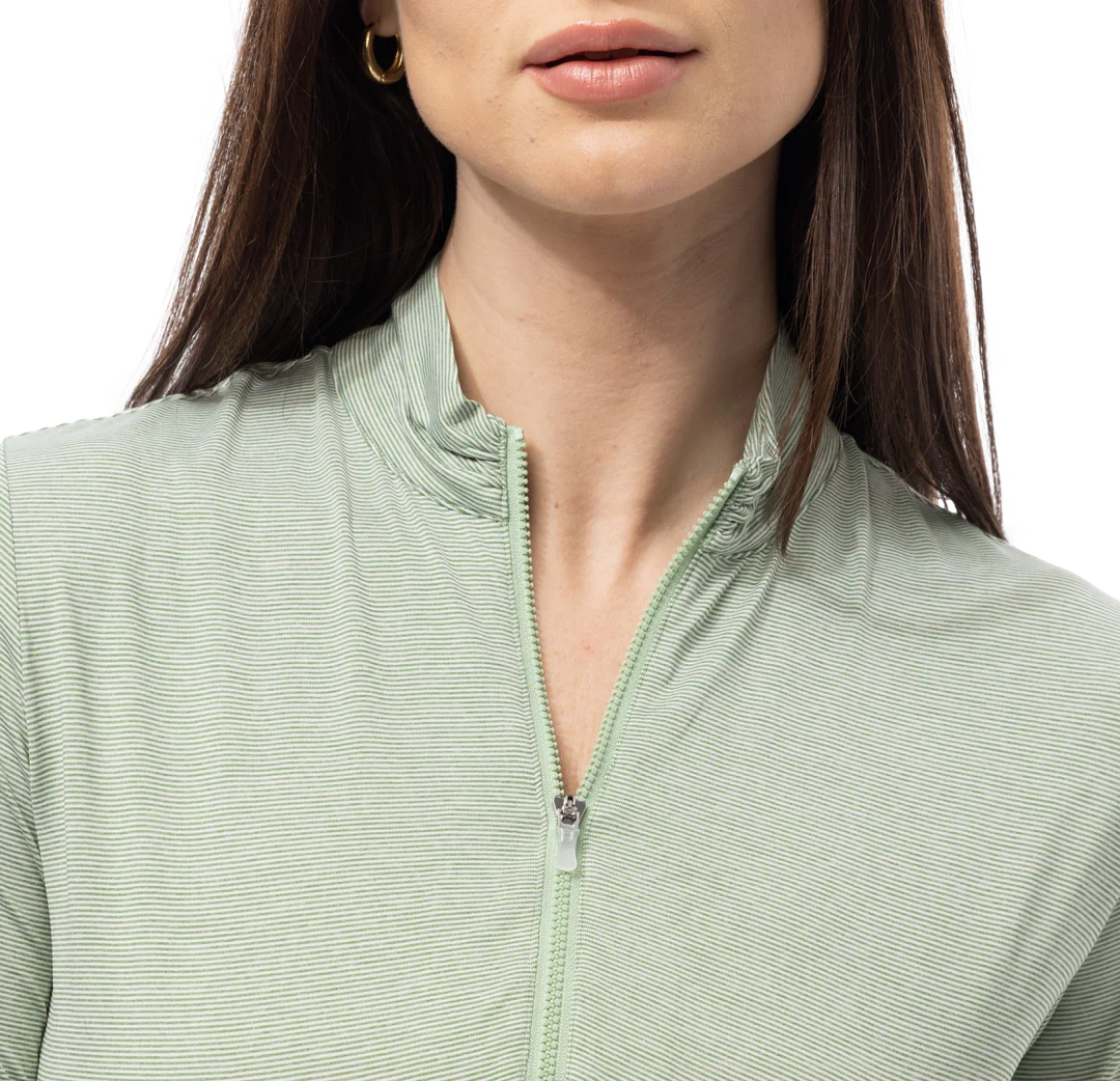 SanSoleil SolMelange Long Sleeve Stripe Mock