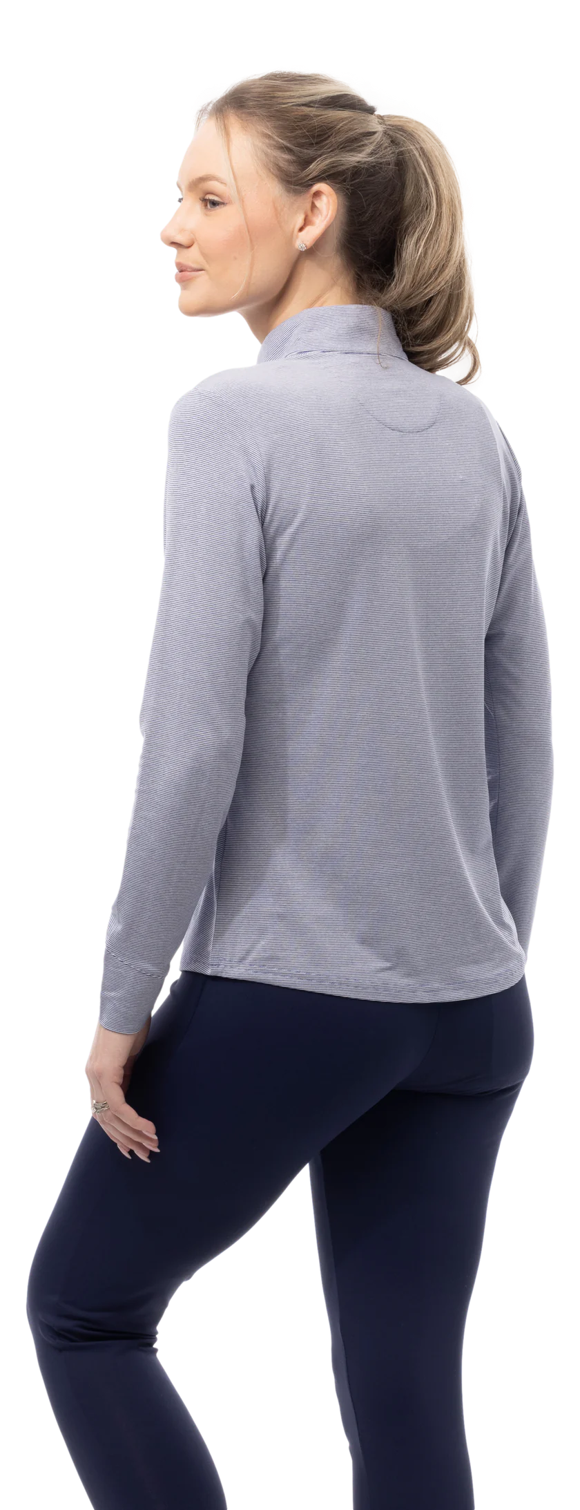 SanSoleil SolMelange Long Sleeve Stripe Mock