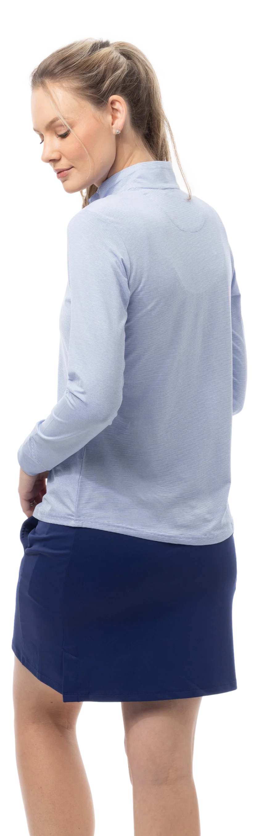 SanSoleil SolMelange Long Sleeve Stripe Mock