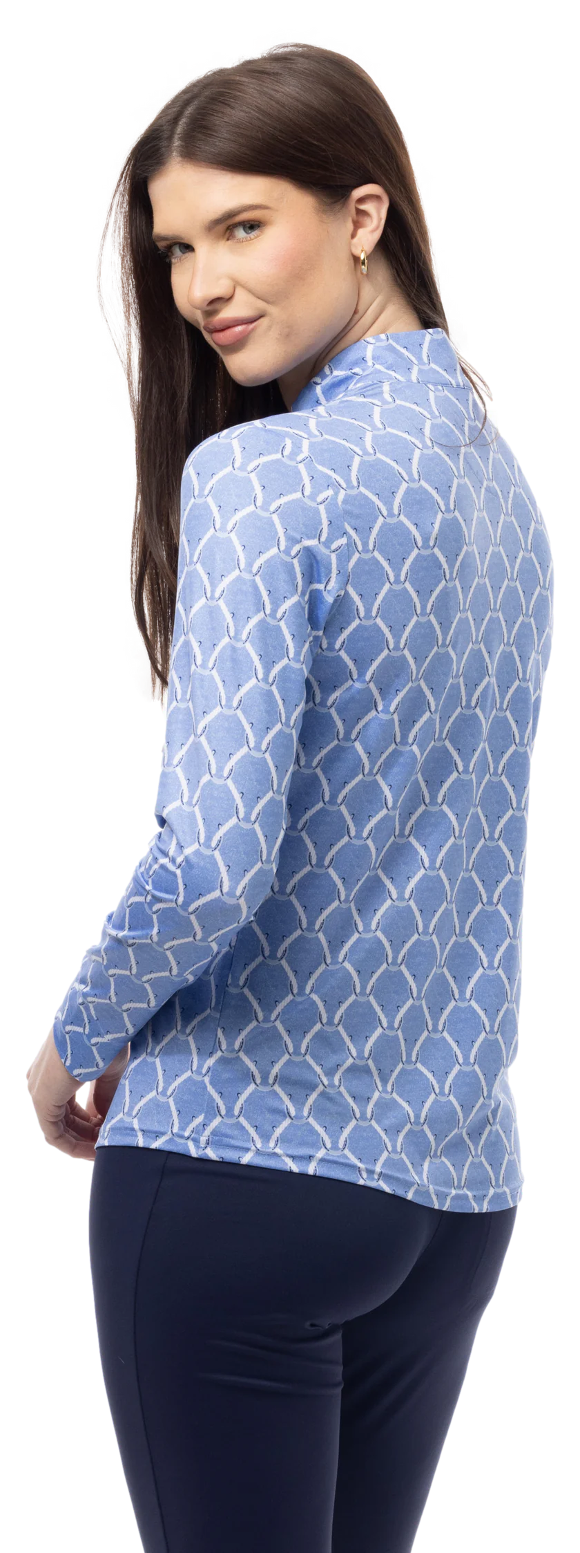 SanSoleil SolMelange Long Sleeve Stripe Mock