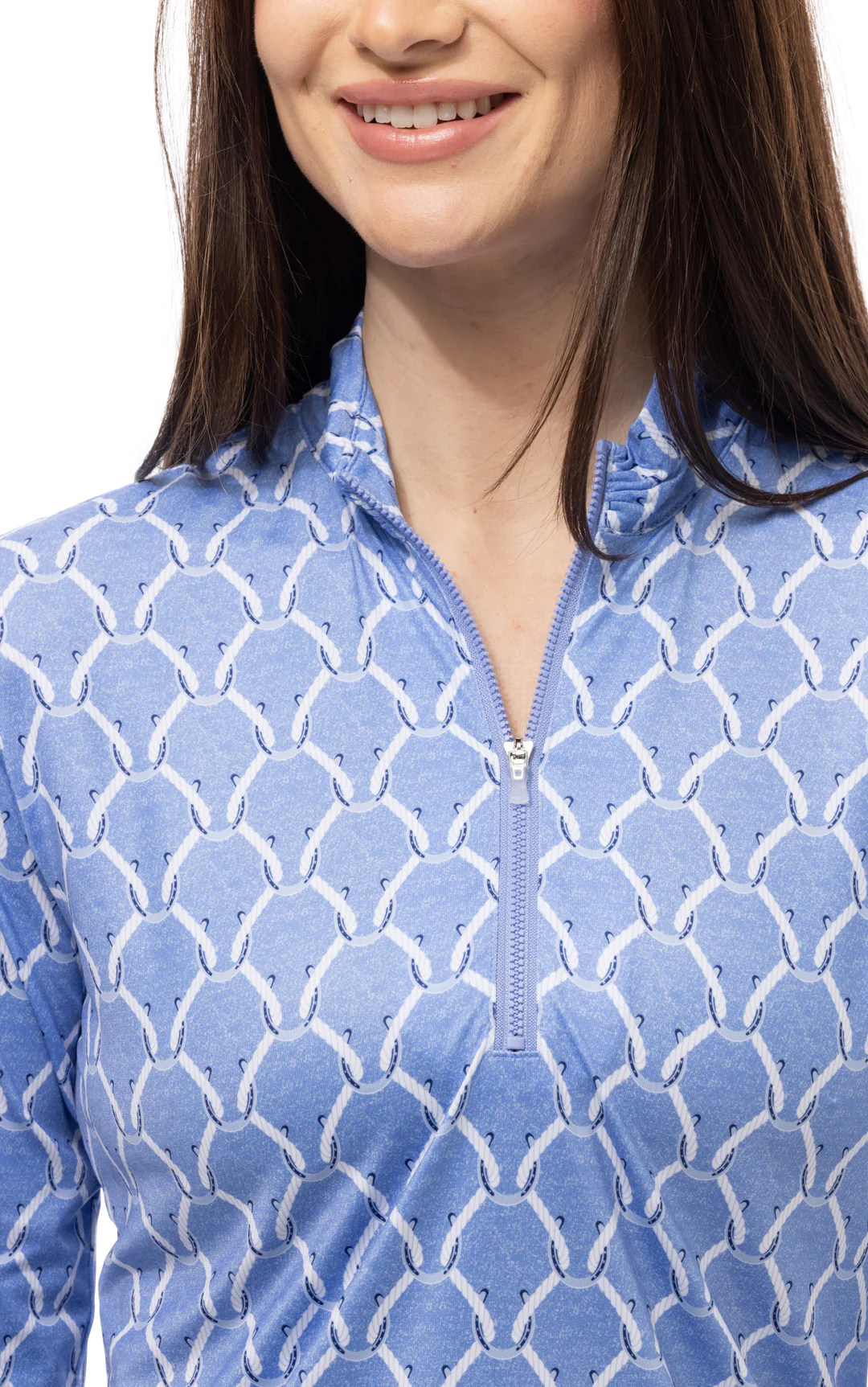 SanSoleil SolMelange Long Sleeve Stripe Mock