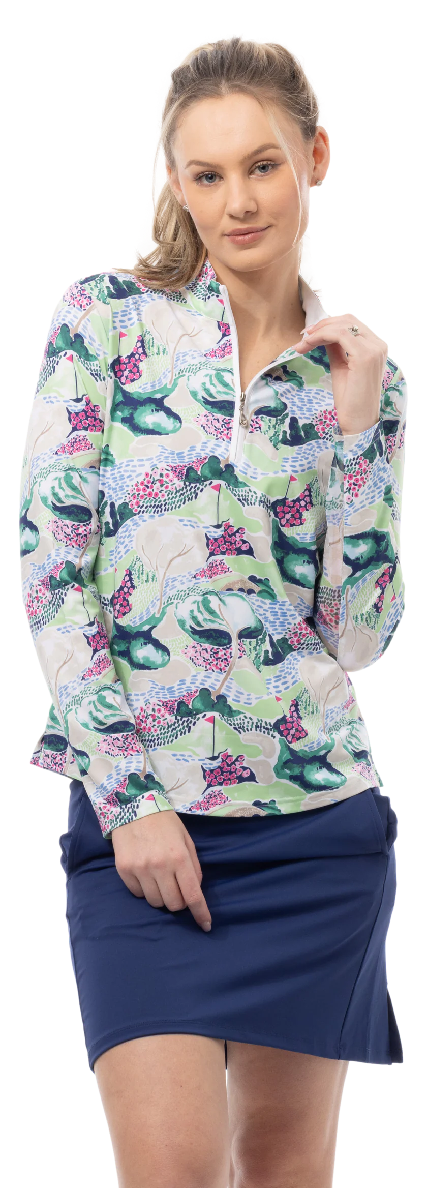 SanSoleil SolCool Longsleeve Print Mock