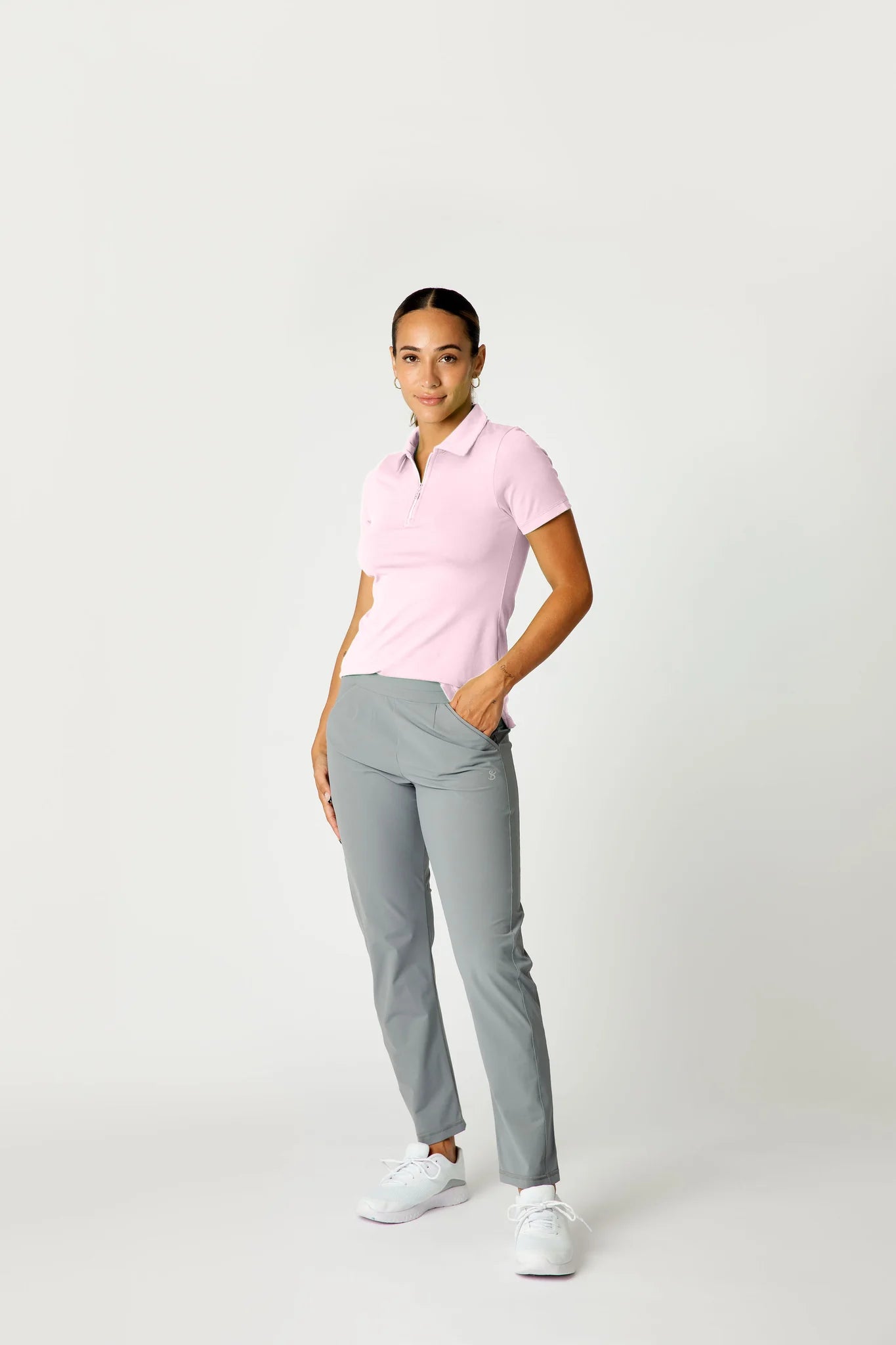 Sofibella UV Pique Zip Short Sleeve V2 (Multiple Colors)