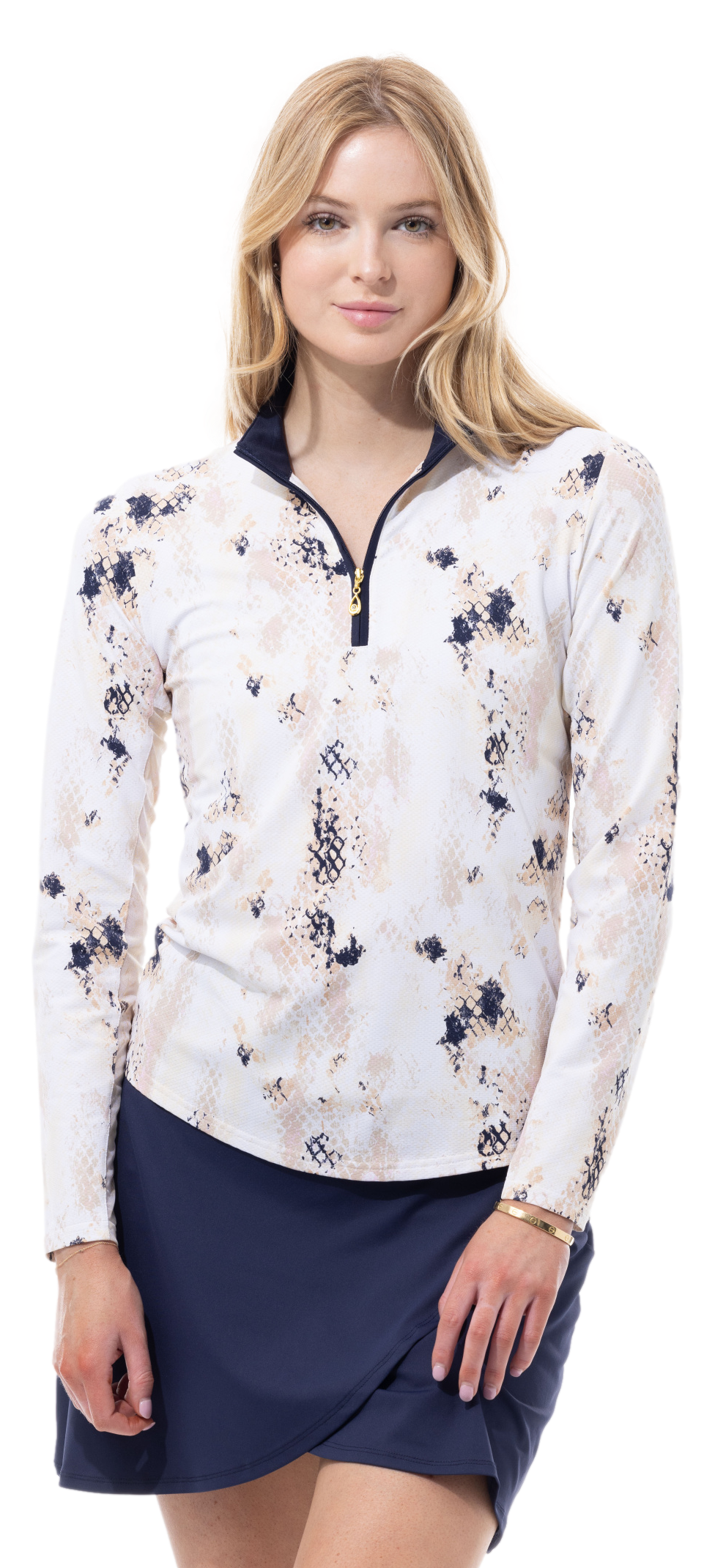 SanSoleil Soltek Lux L/S Print Mock. Chameleon