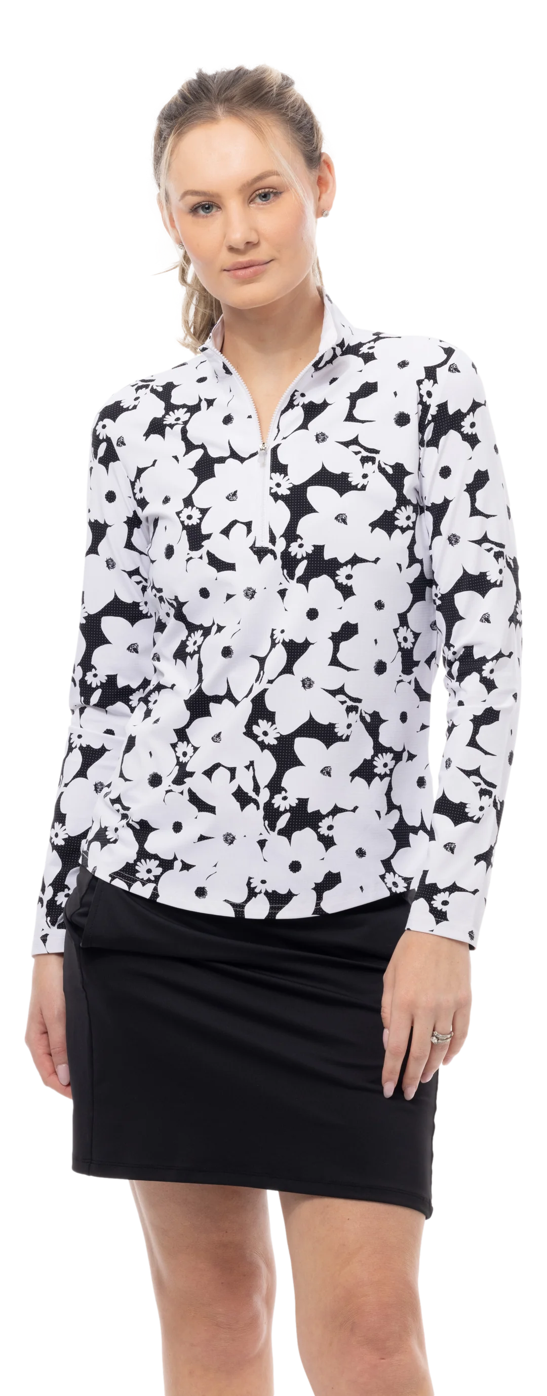SanSoleil SolAir Cool Ultra-Mesh Long Sleeve Zip Mock