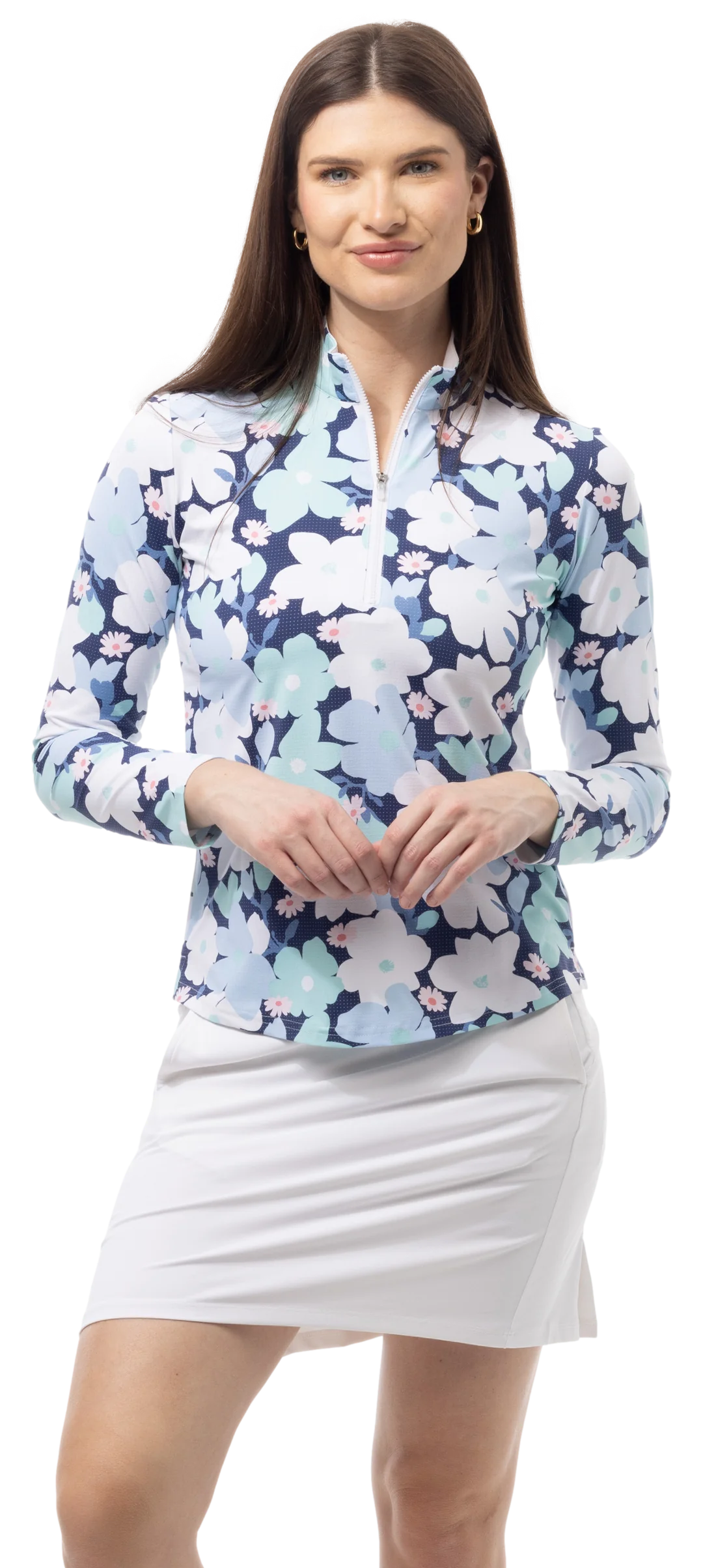 SanSoleil SolAir Ultra-Mesh Long Sleeve Zip Mock