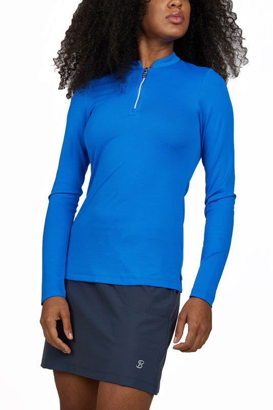 Sofibella UV Pique Zip Long Sleeve Top V2 (Multiple Colors)