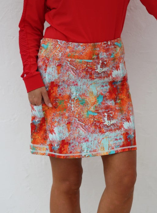 FAMARA ZANZIBAR A-Line Art Golf Skort 17.5"