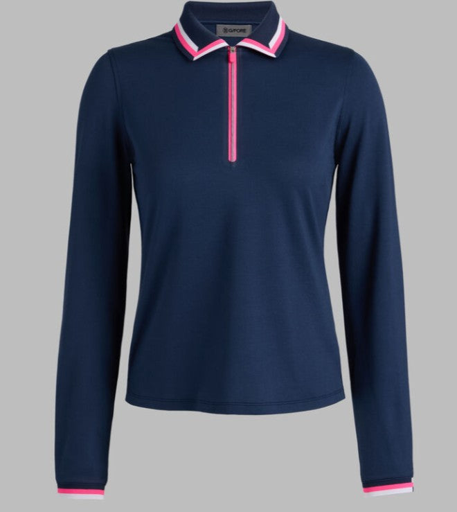 G/FORE APPAREL ALL PLAY TIPPED LONG SLEEVE POLO