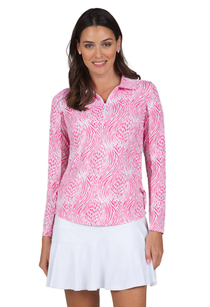 IBKUL Alena Long Sleeve Polo (Multiple Colors)