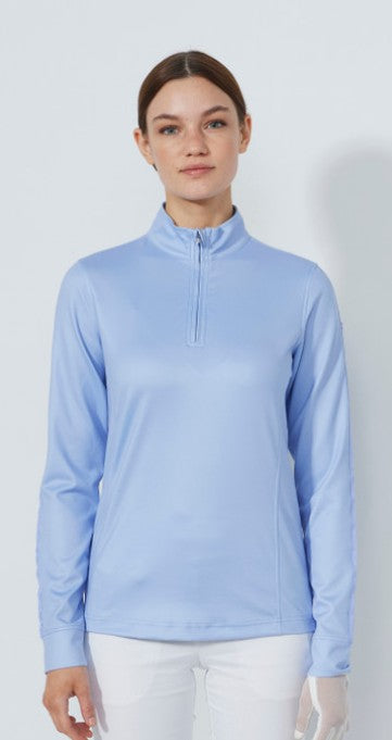 Daily Sports BLUE ILLUSIONS Anna Blue Heron Midlayer Half Neck Long Sleeve Top