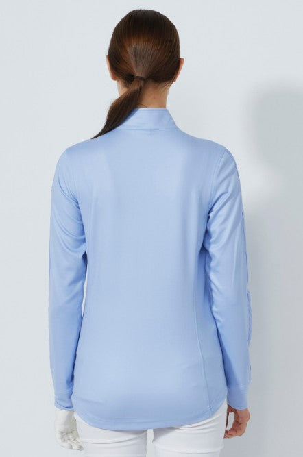 Daily Sports BLUE ILLUSIONS Anna Blue Heron Midlayer Half Neck Long Sleeve Top