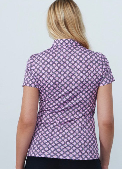 Daily Sports ARTIST Arches Pink Print Short Sleeve Polo Shirt