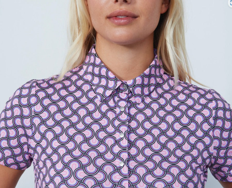 Daily Sports ARTIST Arches Pink Print Short Sleeve Polo Shirt