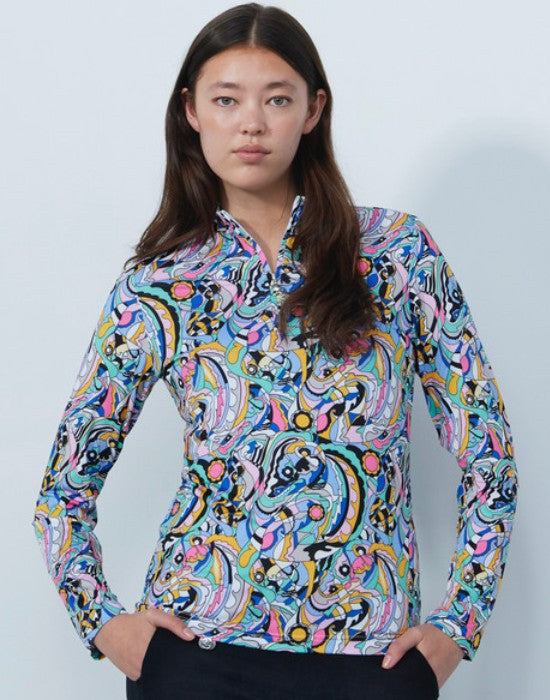 Daily Sports ARTIST Multi Mix Colorful Print Long Sleeve Polo Shirt