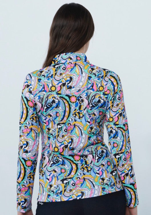 Daily Sports ARTIST Multi Mix Colorful Print Long Sleeve Polo Shirt