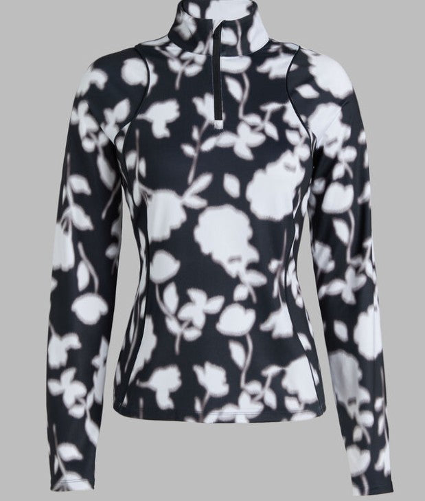 G/FORE APPAREL BLUR FLORAL TECH LONG SLEEVE JERSEY PULLOVER