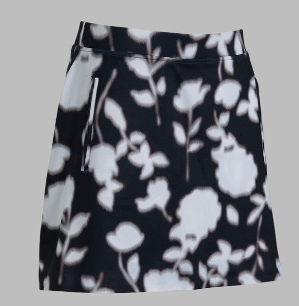 G/FORE APPAREL BLUR FLORAL TECH NYLON A-LINE SKORT 15"