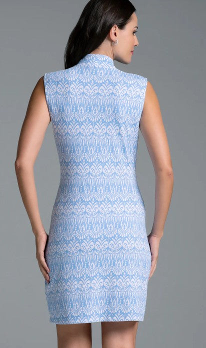 IBKUL Barbara Print Sleeveless Mock Dress 36.5" (Multiple Colors)