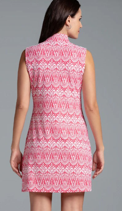 IBKUL Barbara Print Sleeveless Mock Dress 36.5" (Multiple Colors)