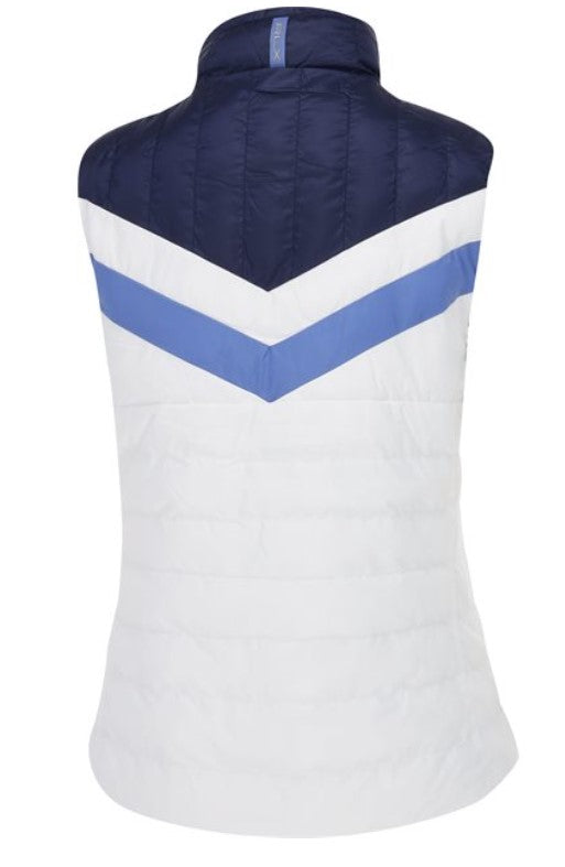 Ralph Lauren RLX Tech Basedown Micro Ripstop Full Zip Outerwear Vest in Ceramic White