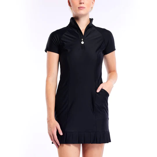 Tzu Tzu Pennie Black Cap Sleeved Dress