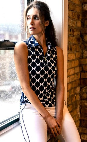 Golftini Floral Sleeveless Cool Girl Polo (Multiple Colors)
