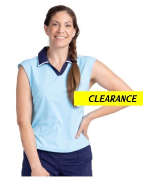 KINONA RESORT Janey Collar Cap Sleeve Golf Top