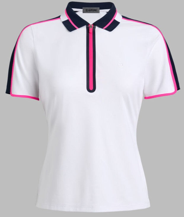 G/FORE APPAREL CONTRAST PANEL TECH PIQUÉ POLO